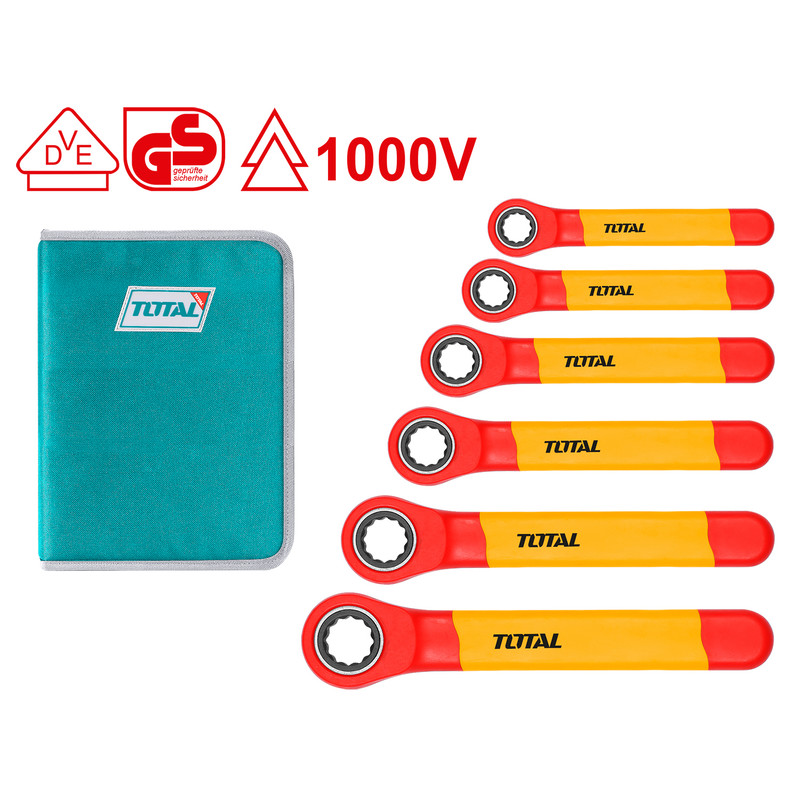 [THKISPA0603] 6pcs clé à cliquet isolée set (certifié VDE)