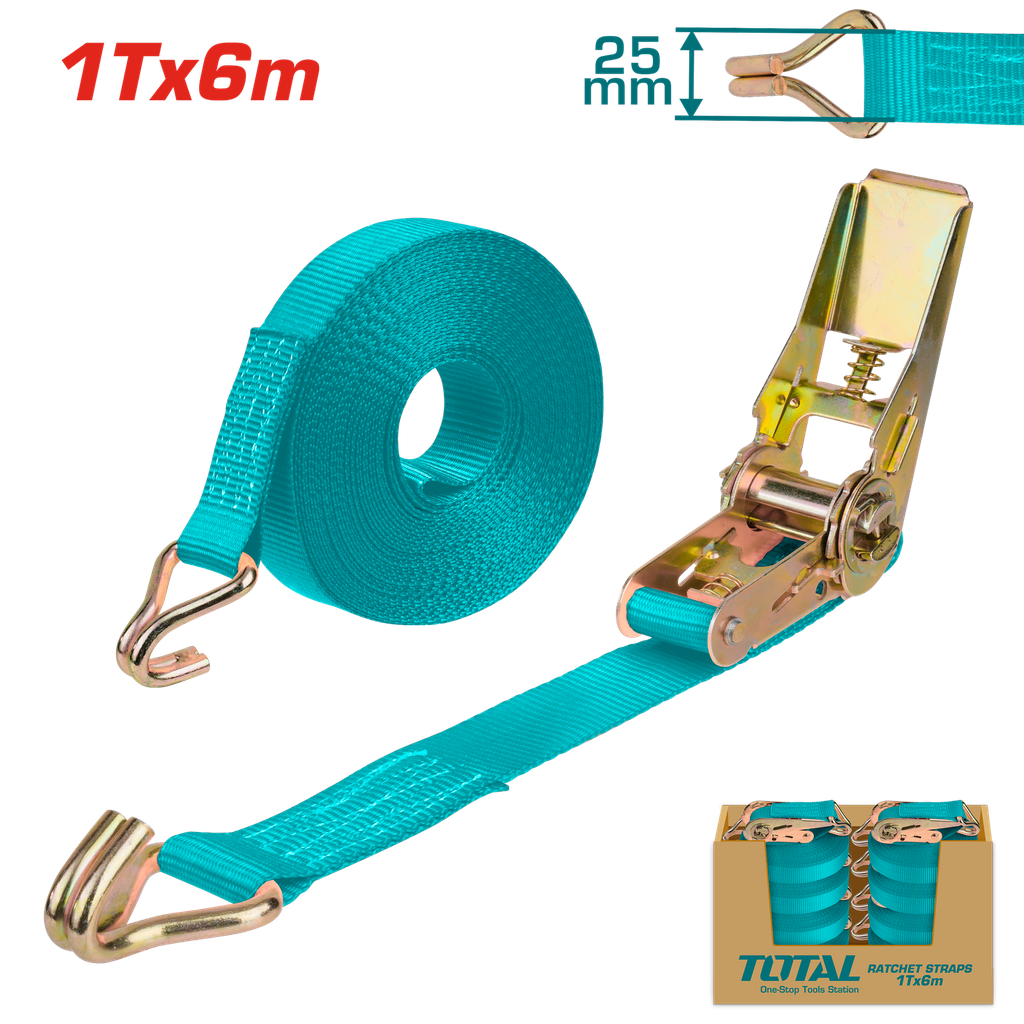 20'X1"X2000LB Ratchet Tie-Down Strap