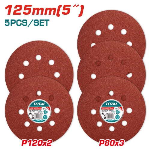 5"(125mm) jeu de feuilles abrasives pour ponceuse orbitale