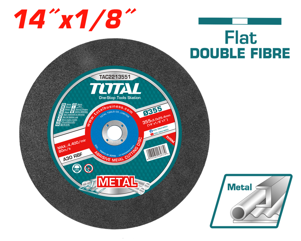 14"x1/8"x1" disque à tronçonner métal(double fiber)