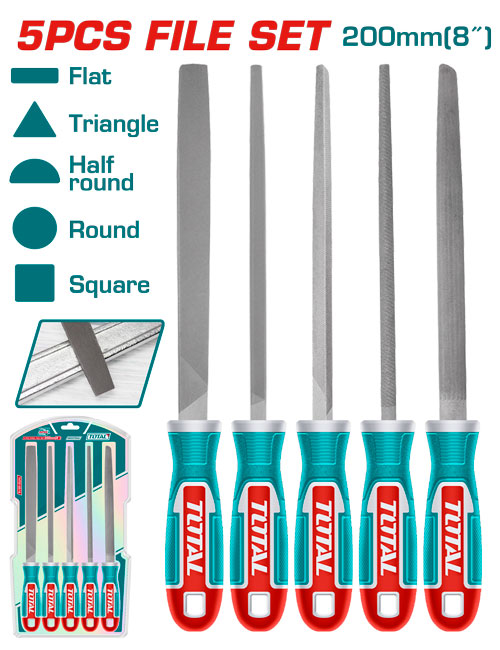 5pcs steel file set/8”