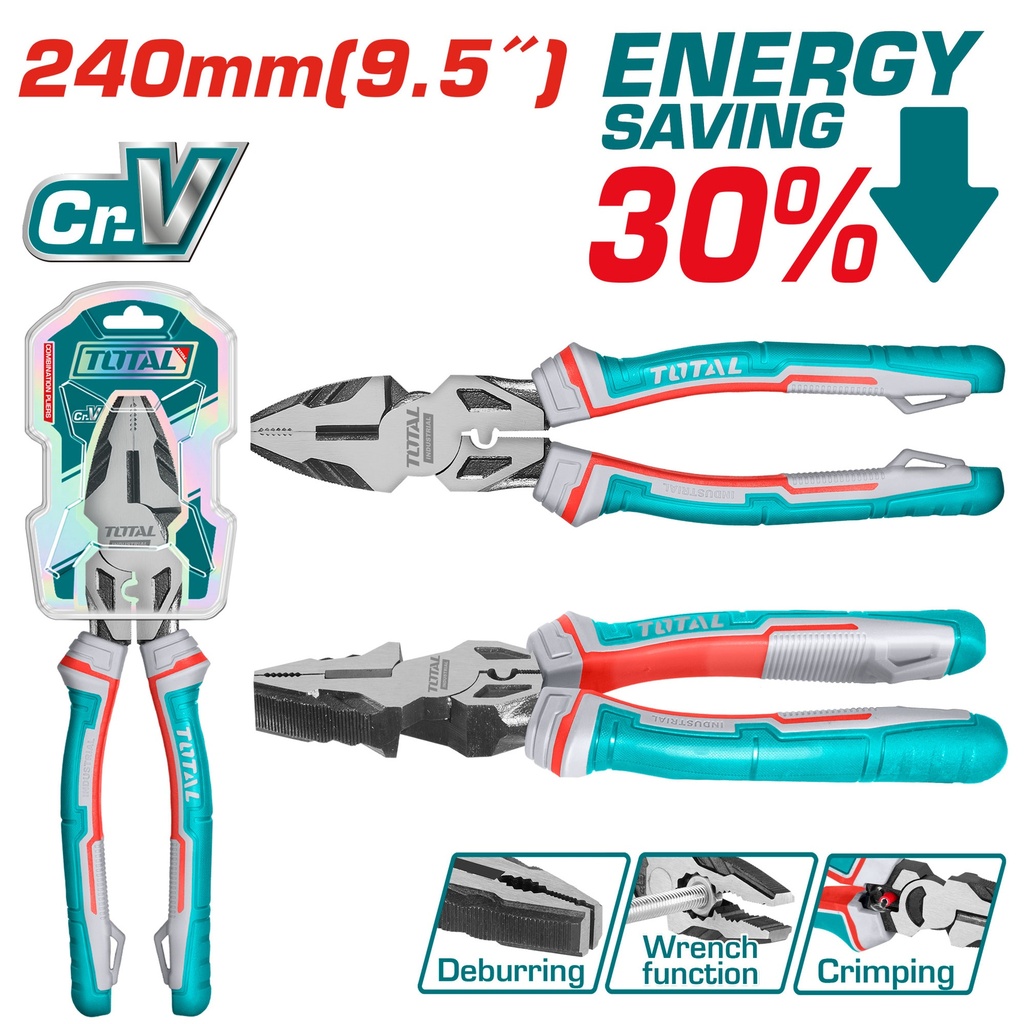 9.5" High leverage combination pliers