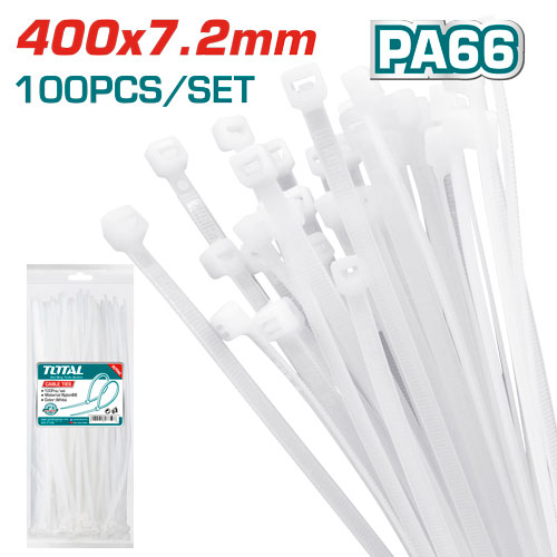 16" Nylon Cable Ties White (100-Pack)