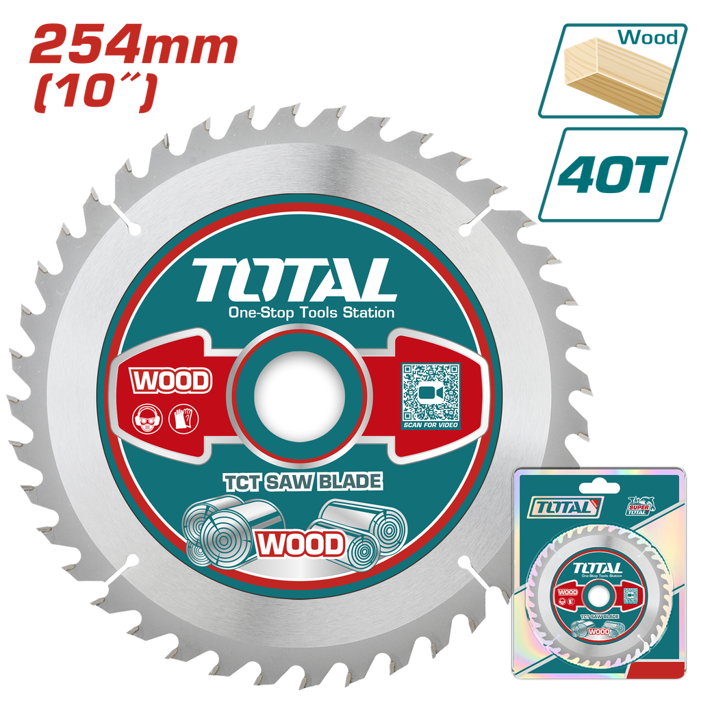 10"X40T TCT saw blade for wood