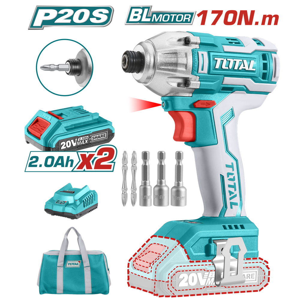 20vx4ah lithium-ion ensemble visseuse à chocs 1 batterie+1 chargeur