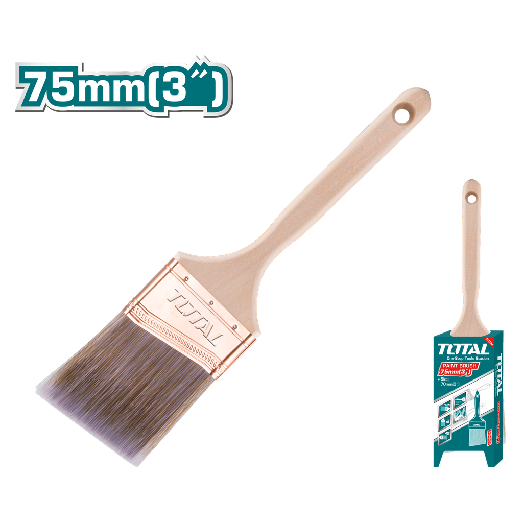 3.0" pinceau à rechampir (angle) (manche en bois)