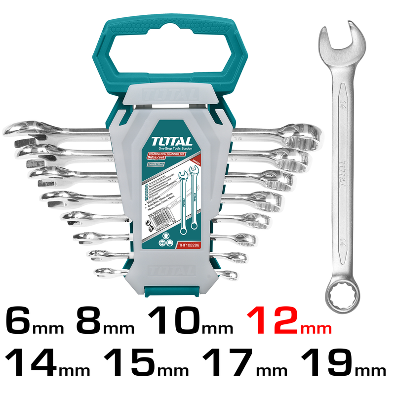 8Pcs (6-19MM)  combination spanner set