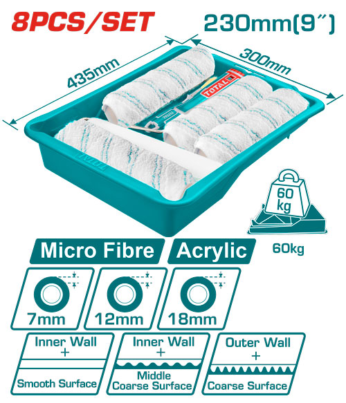 9"Cylinder brush 8 in1 set（Inner wall& outer wall)