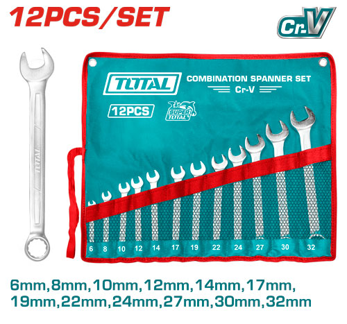 [THT1022122] 12Pcs (6-32MM)  combination spanner set