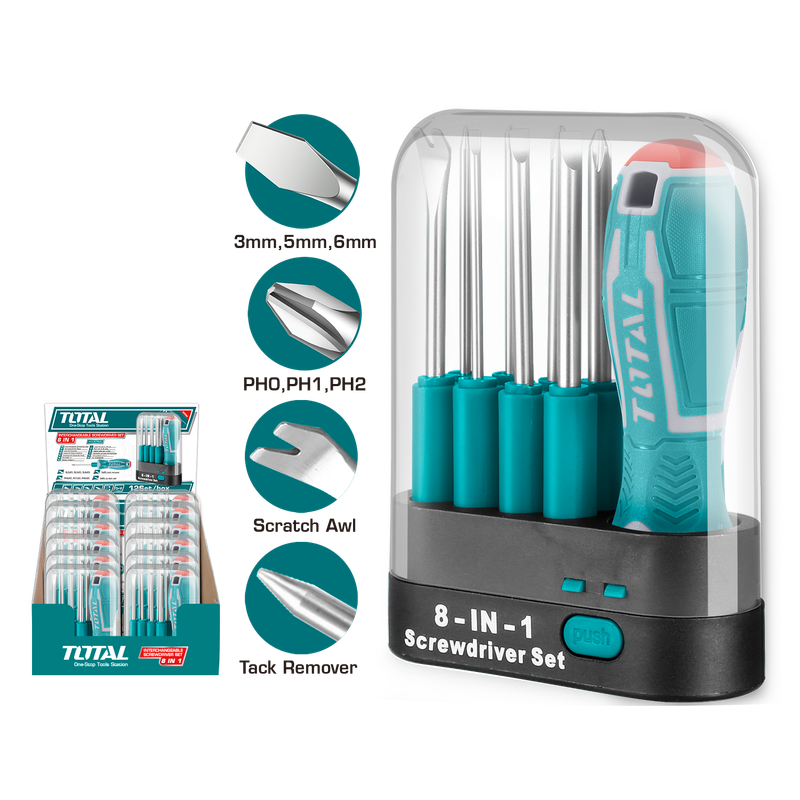 9 pcs Interchangeable screwdriver set