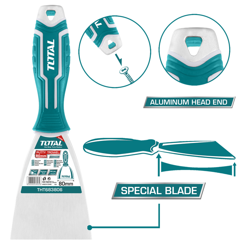 3" Stainless Steel Putty Knife with Aluminum Head