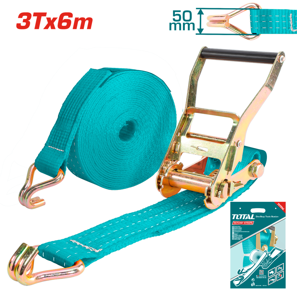 20'X2"X6600LB Ratchet Tie-Down Strap