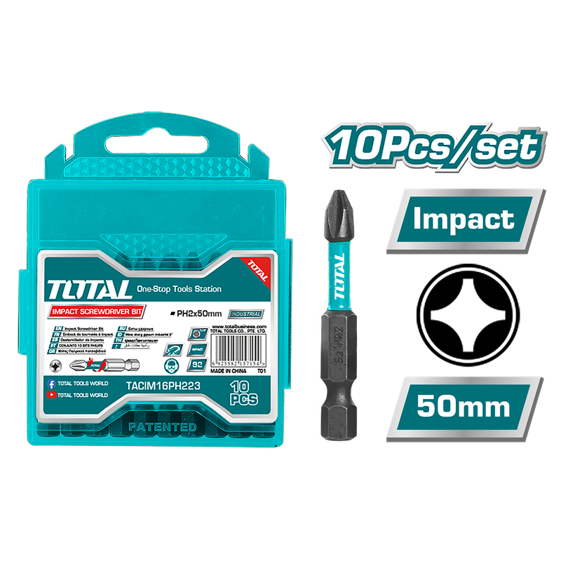 PH2X2" Impact screwdriver bit set
