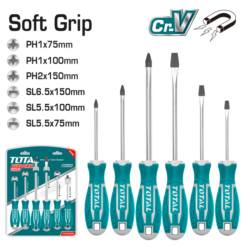 6 pcs industriel screwdriver set