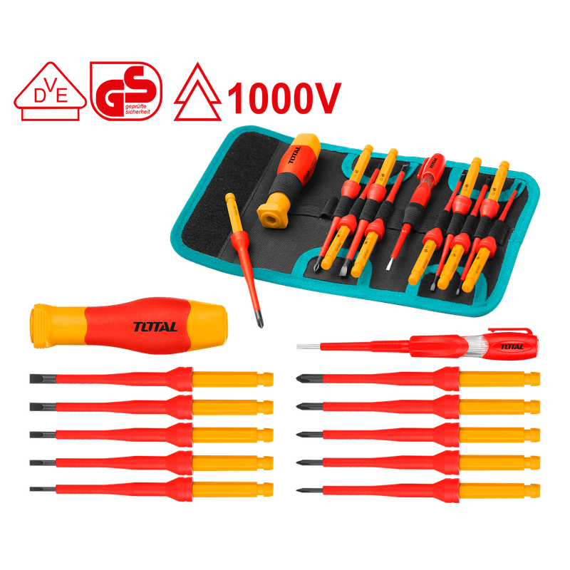 [THKISD1201] 12 pcs jeu de tournevis isolés interchangeables (VDE)