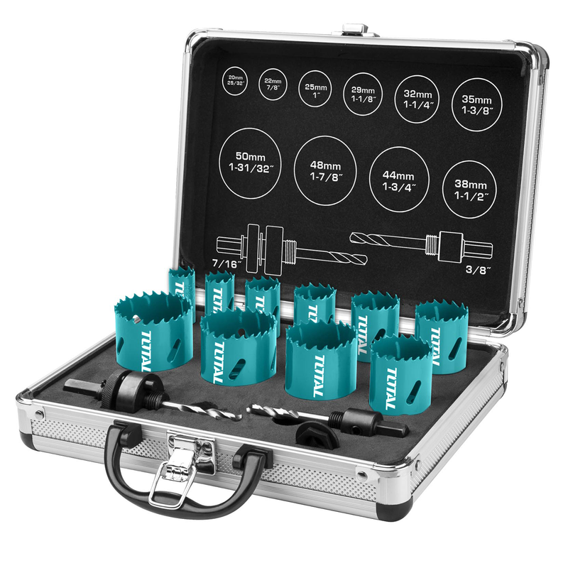 12pcs coffret scies cloches bimétal