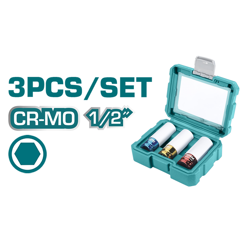 3 Pcs Non-Marring Lug Nut Socket Set