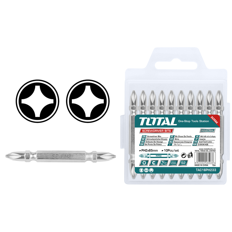 [TAC16PH233] Ph2x2 1/2" 10pcs screwdriver bit set