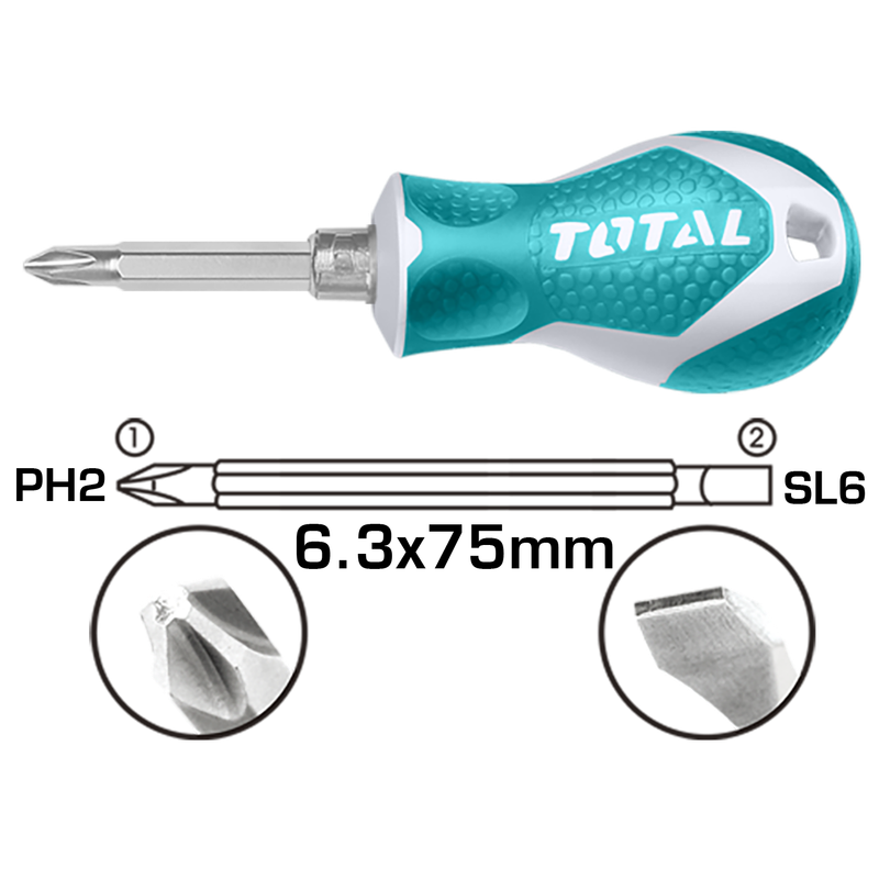 2 in 1 short screwdriver set