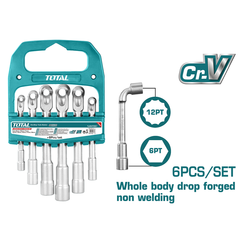 6 PCS (7-14MM) L-Angled socket wrench set