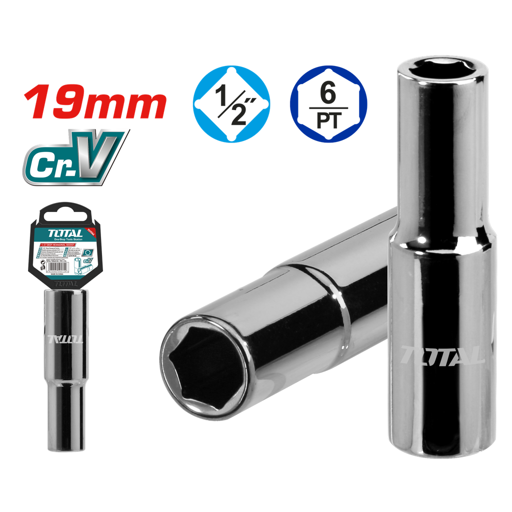 [THTST12193L] 1/2" 19mm douille hexagonale longue