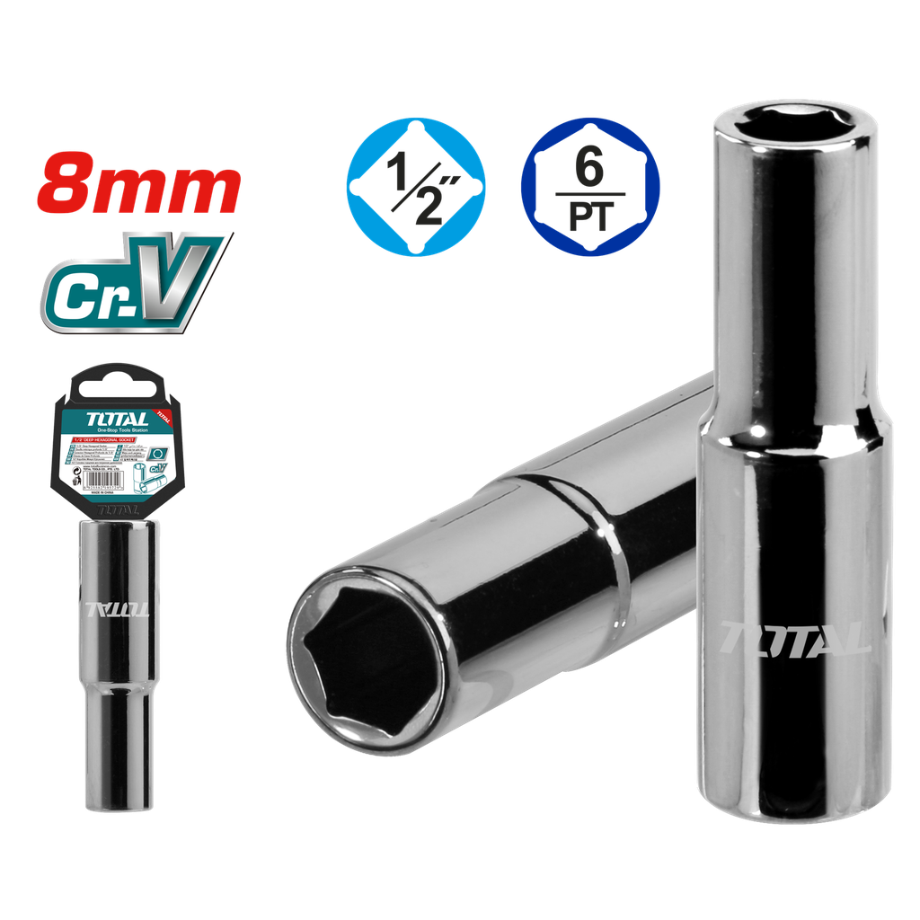 1/2" 8mm douille hexagonale longue