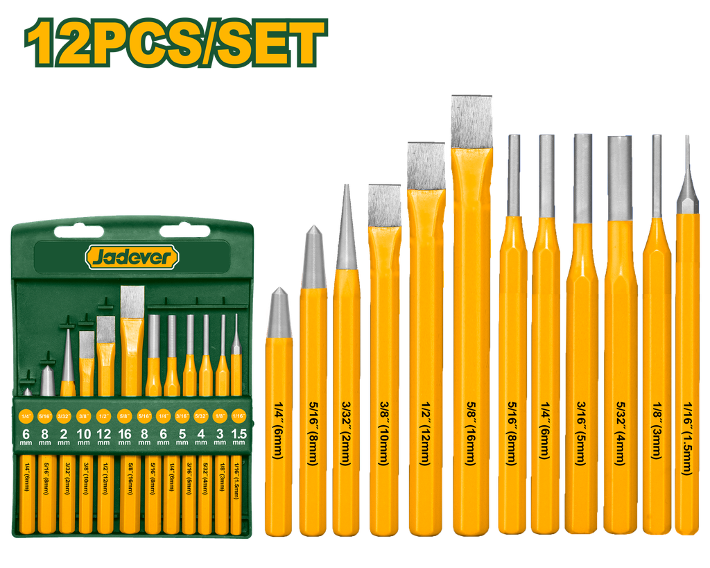 12 Pcs Cold chisel and punch set