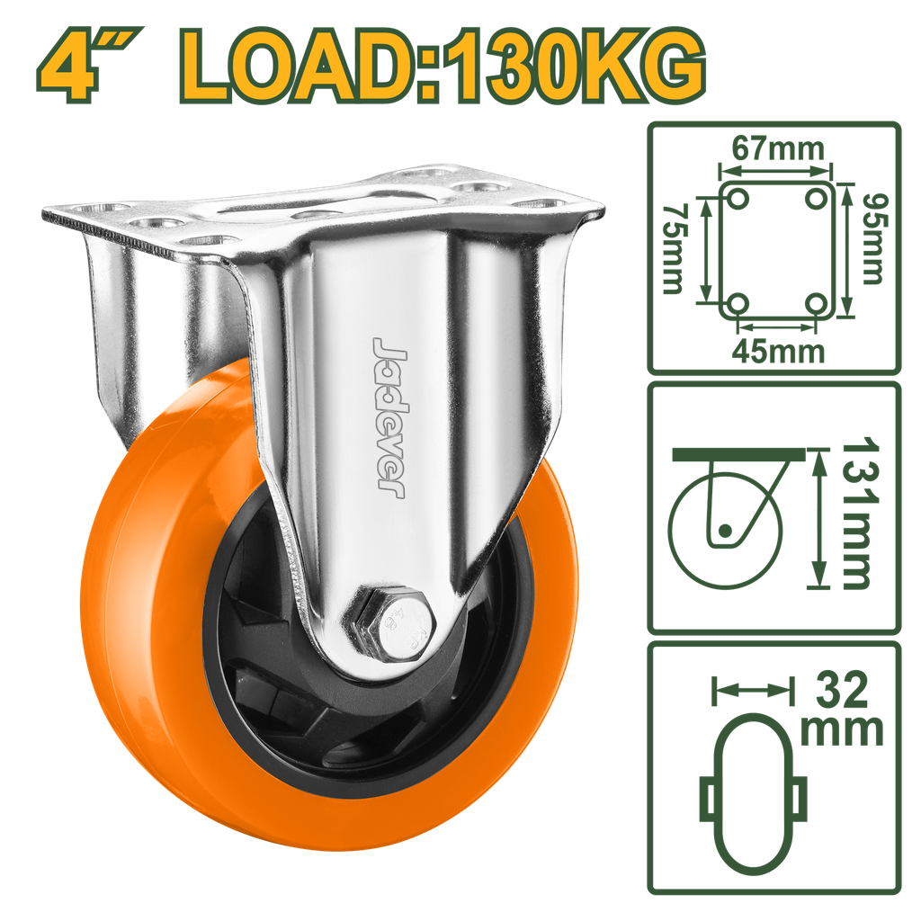 4"X286lb Rigid caster wheel
