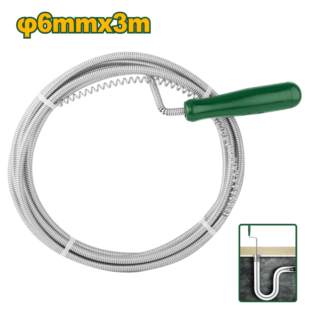 1/4"X10' Drain auger with plastic handle