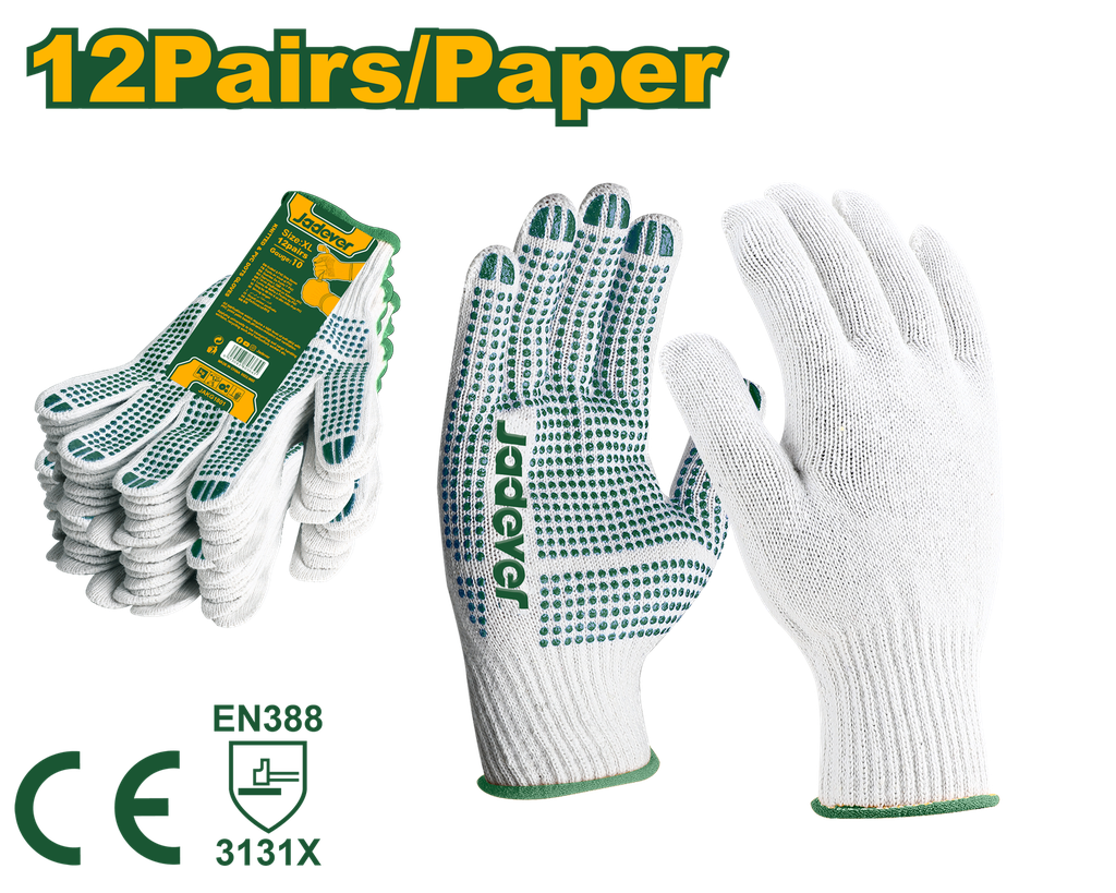 Knitted&PVC dotted gloves-XL