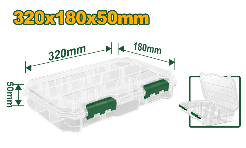 12.8"X7"X2" Transparent organizer