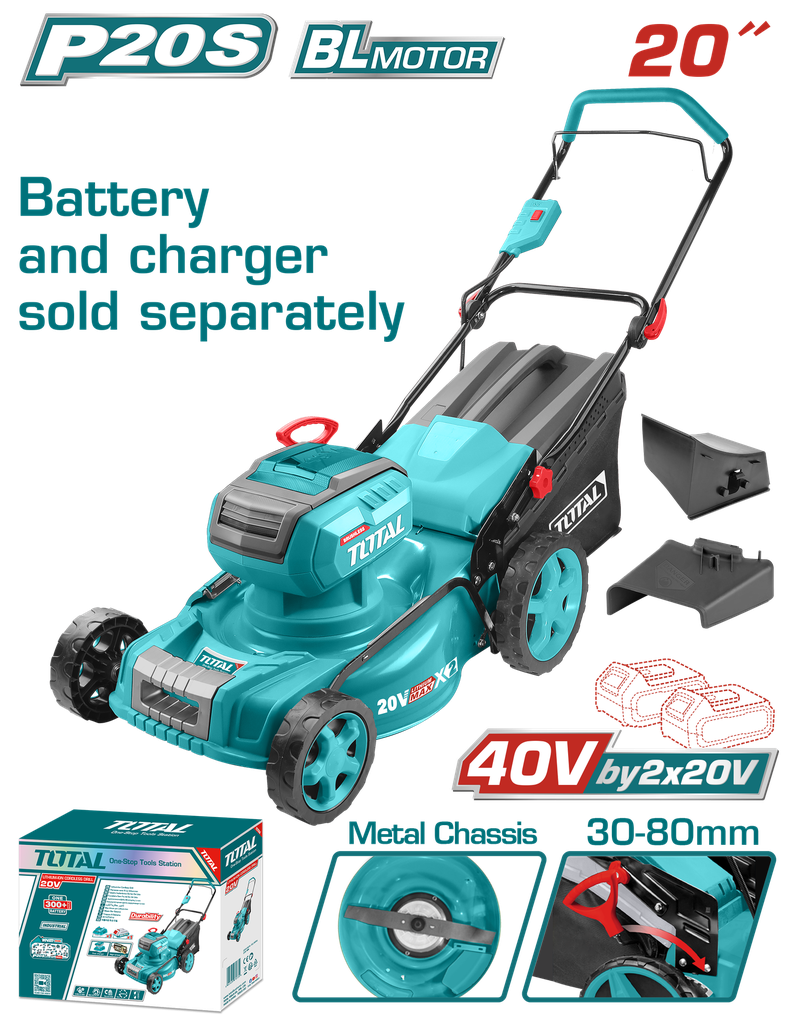40VX20" Lithium-Ion Lawn Mower Combo(Including2X5.0Ah&Dual Charger)