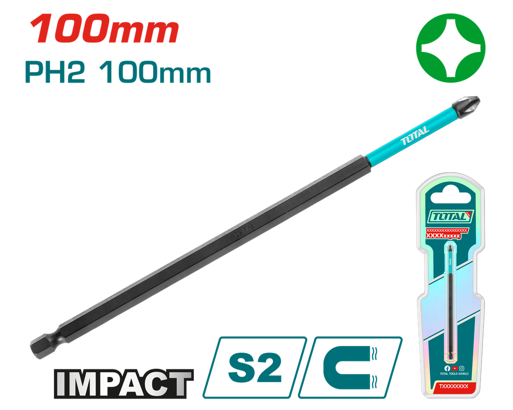 PH2X4" Impact screwdriver bit
