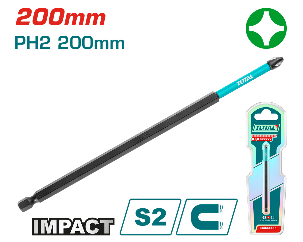 PH2X8" Impact screwdriver bit