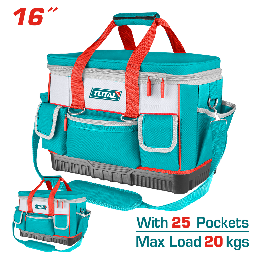 Sac à outils industriel 16" avec poignée en métal (25 poches)