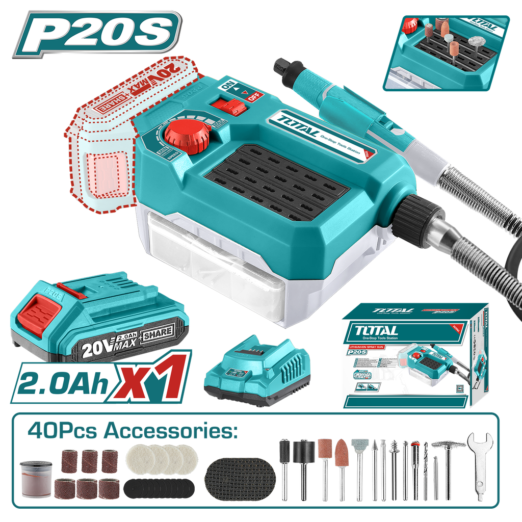 20V Cordless Pencil Grinder (1Battery+1Charger)