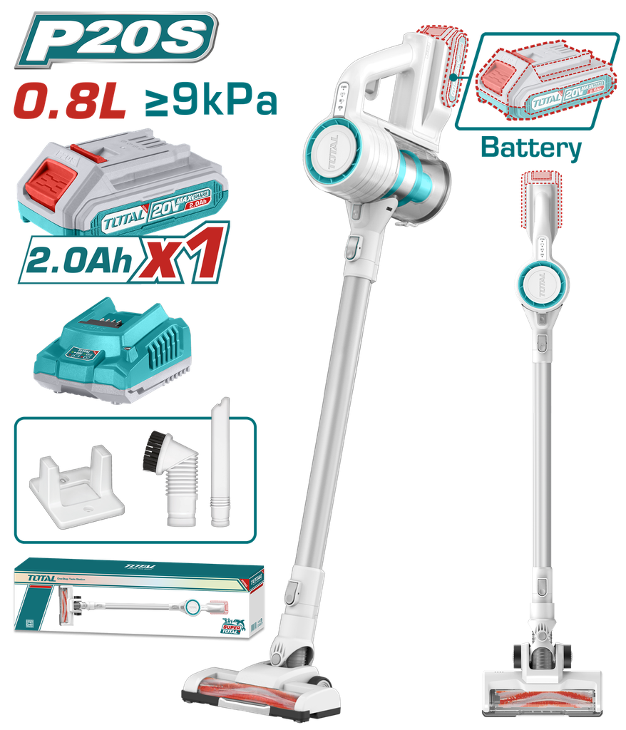 Aspirateur sans fil 20 V (1 batterie + 1 chargeur)