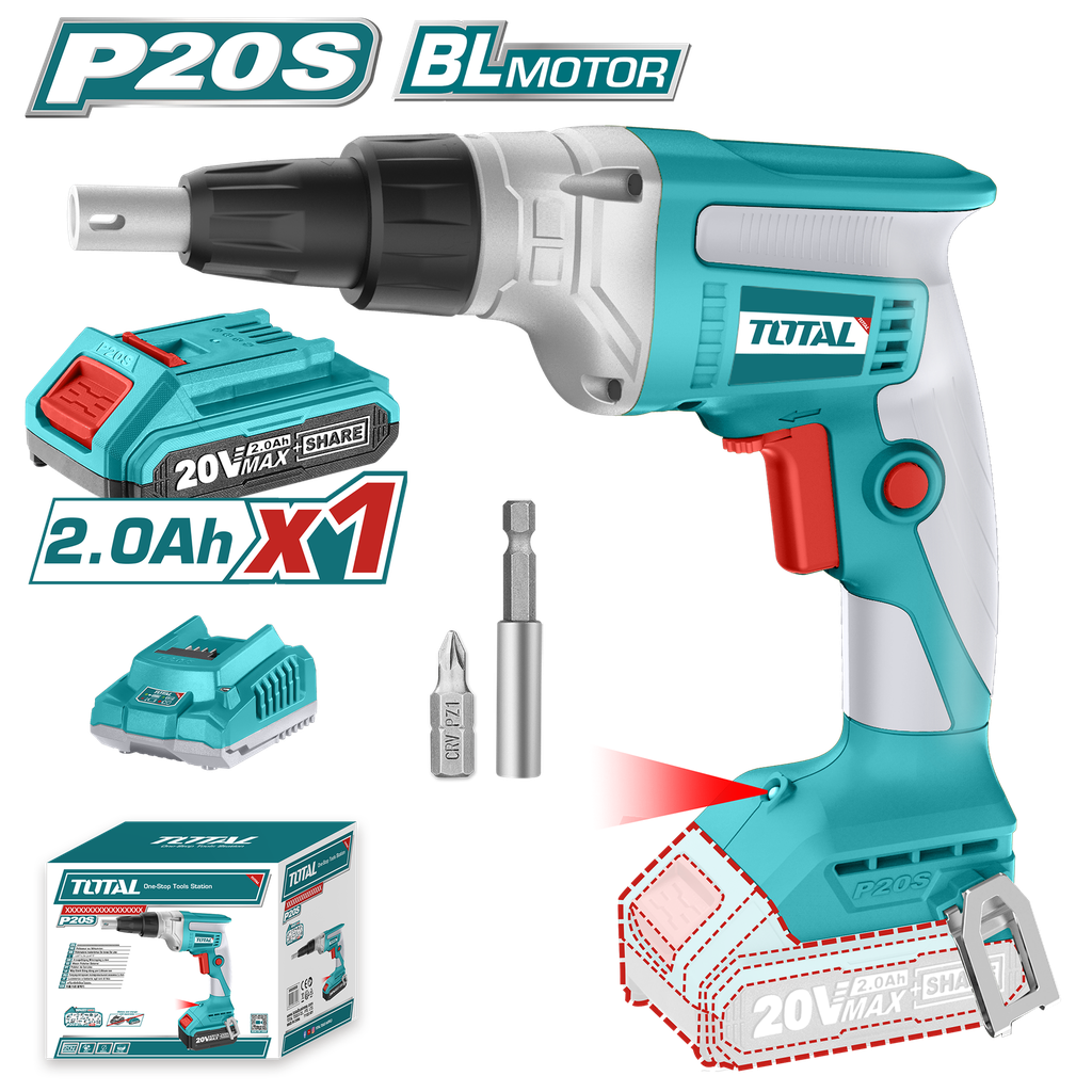 20V Drywall Screwdriver (1Battery+1Charger)