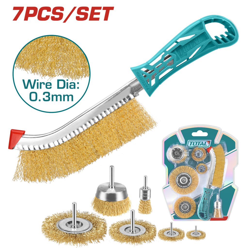 7 Pcs assorted wire brush set