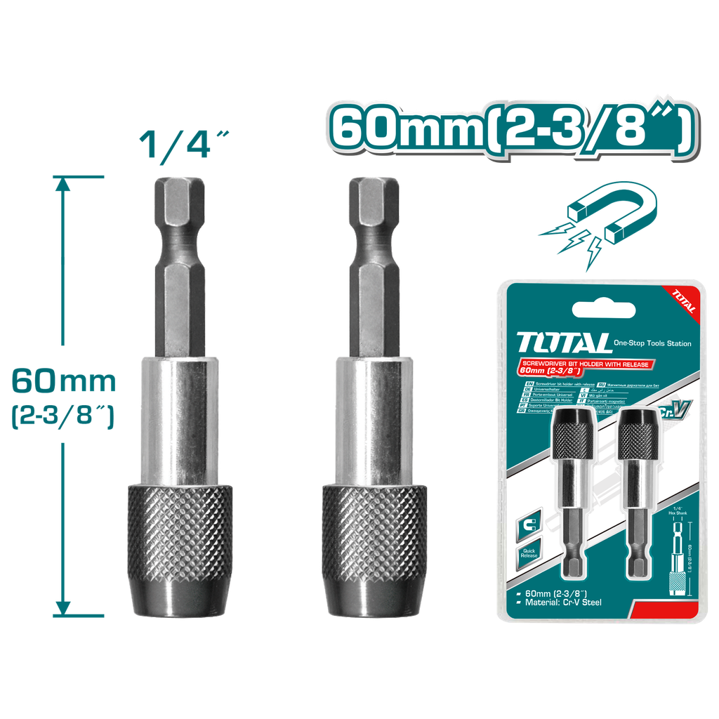 2 PCSX2-3/8" Screwdriver bit holder with release set