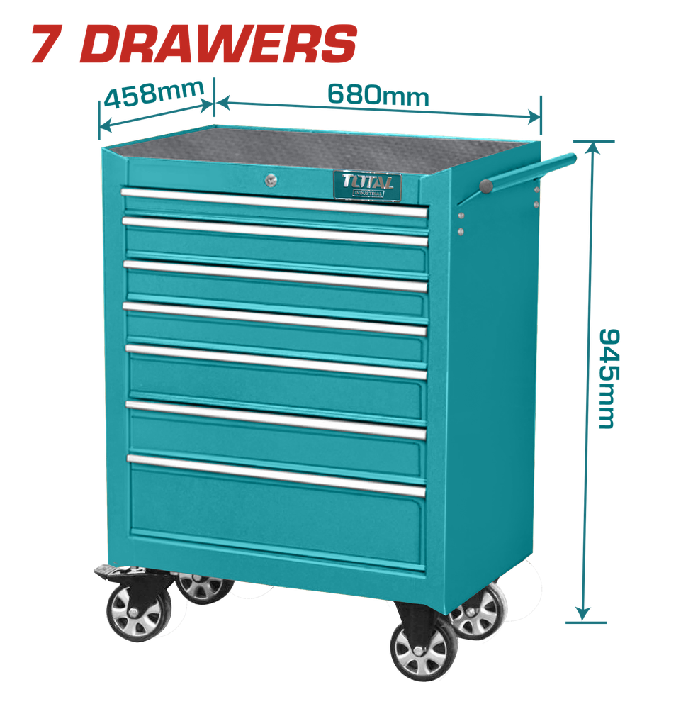 27"x18"x38" Industrial Tools roller cabinet 7 Drawers