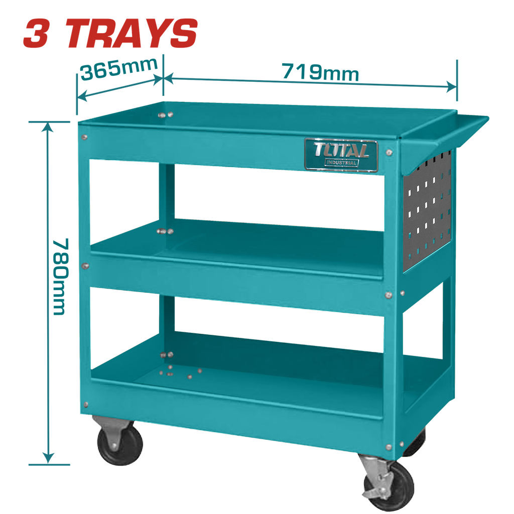 Chariot à outils avec 3 plateaux (qualité industrielle)