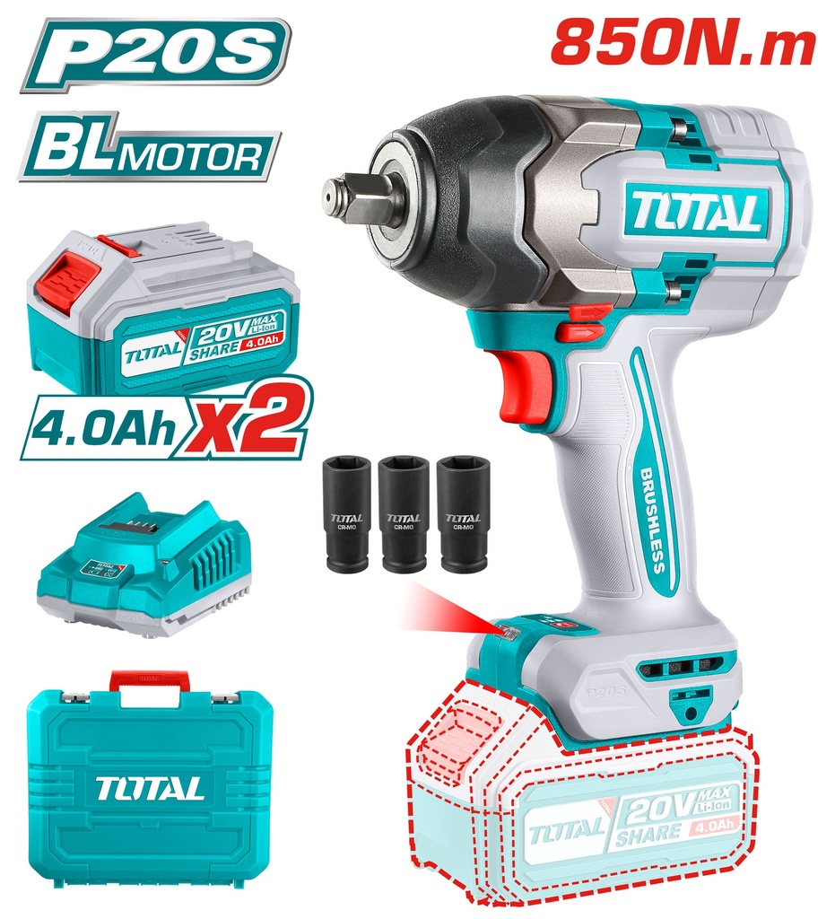 20VX627ft-lbs Cordless impact wrench combo