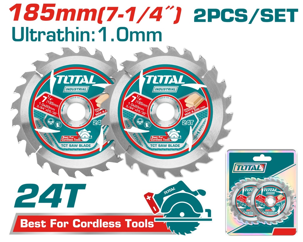 2PCSX7 1/4" Ultra-thin TCT saw blade set
