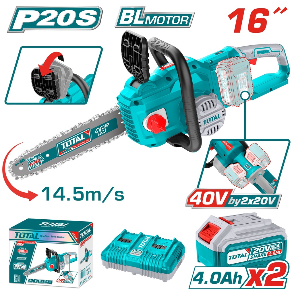 40VX16" Cordless Brushless Chain Saw Combo