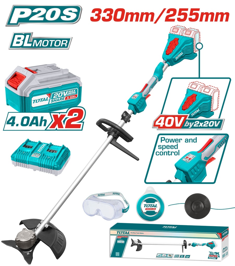 40V Cordless String Trimmer and brush cutter Combo