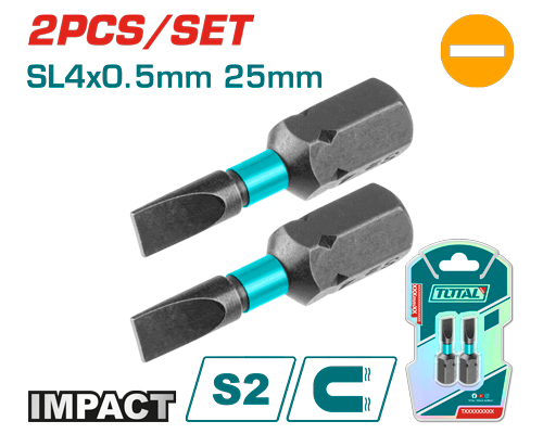 2PCS SL4X0.5mmX25mm  Impact screwdriver bits set
