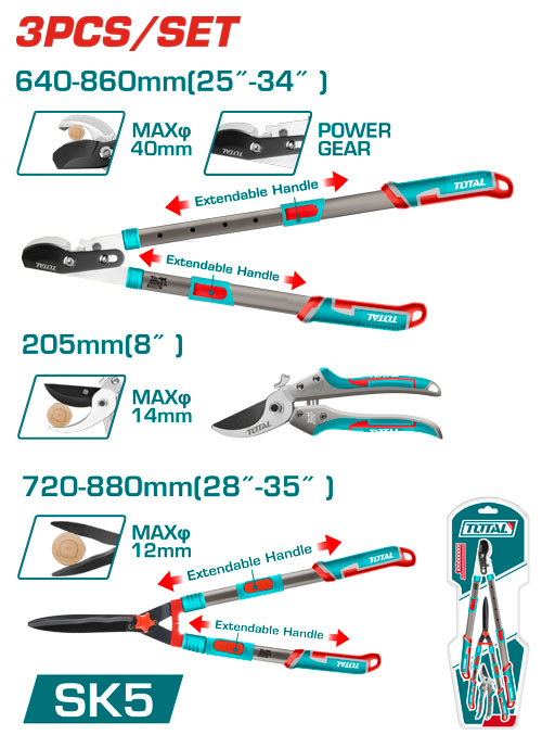 [THT1593301] 3 Pcs Garden Lopper set