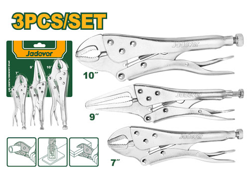 3Pcs Locking Pliers Set