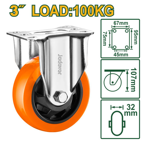 3"X220lb Rigid caster wheel